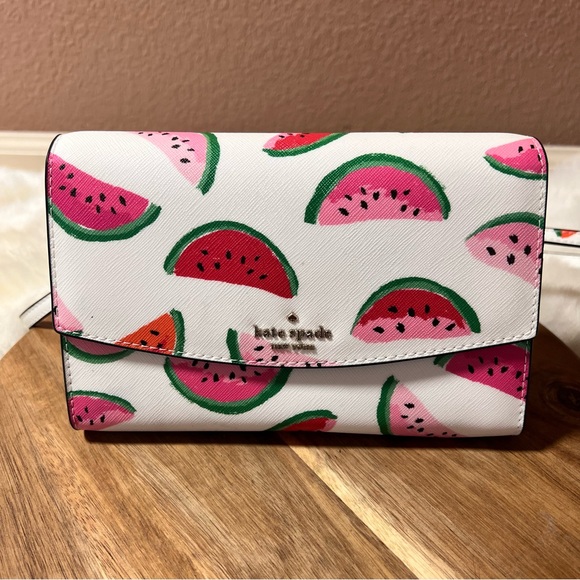 Kate Spade White Watermelon Print Crossbody Bag - Picture 2 of 11